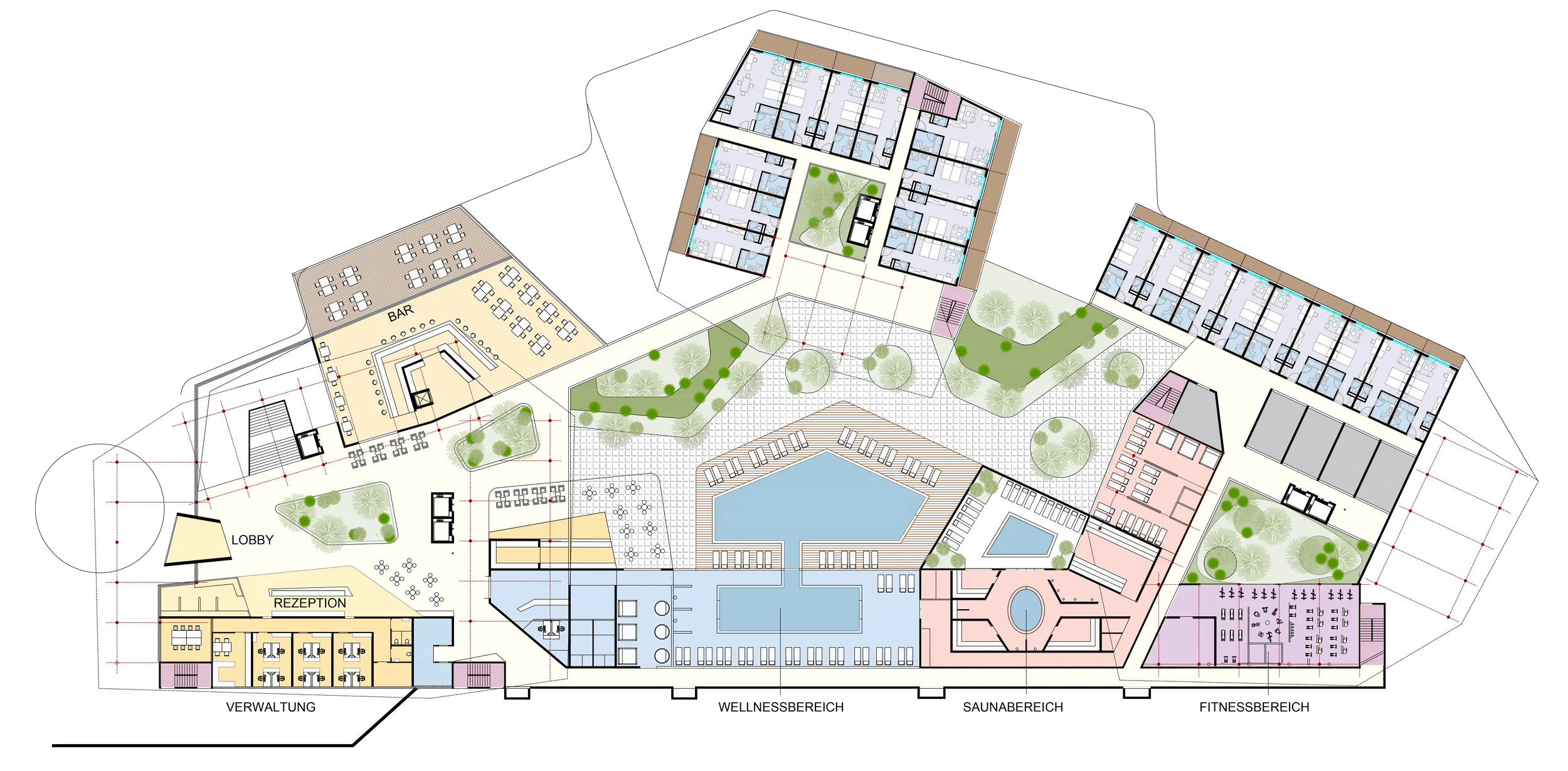 Site plan of the hotel complex
